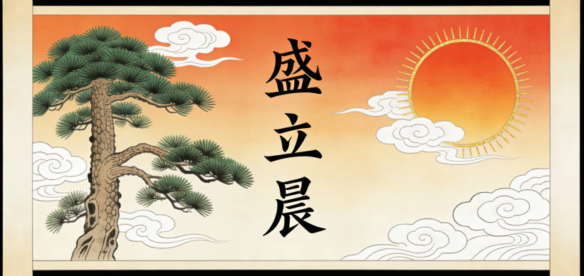 盛立晨立有堅定之意,晨有新生之意