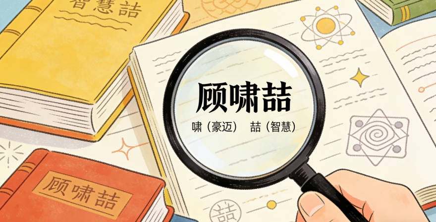 顧嘯喆嘯代表豪邁,喆代表智慧